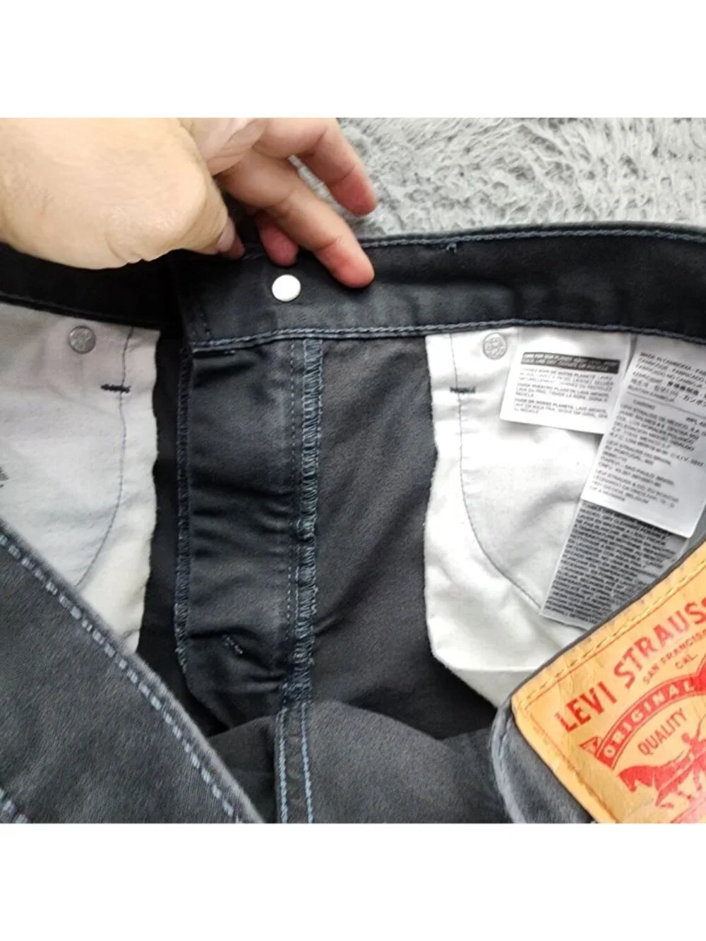 Levis Jeans Mens 34x32 511 Gray Stretch Denim Slim Fit Tapered Leg